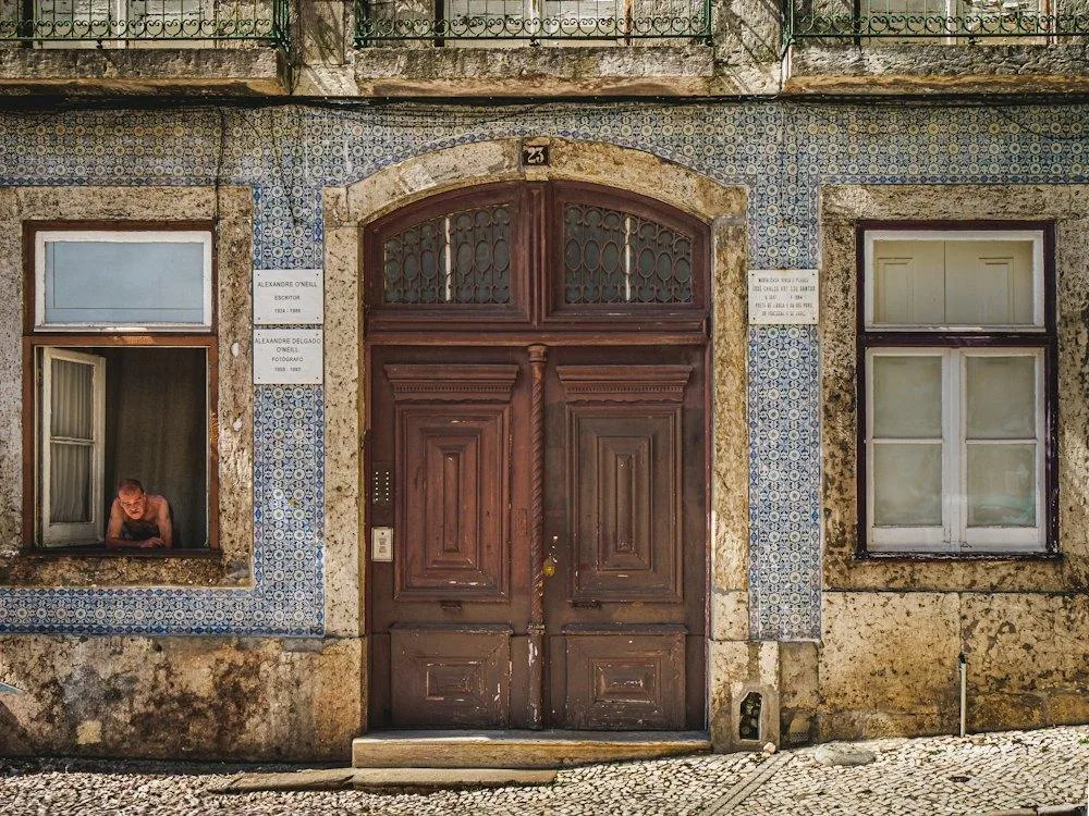 A tiled facade in the old town